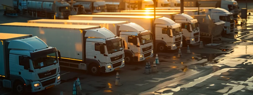 a fleet of gleaming refrigerated trucks and vans, showcasing their robust design against a sunlit urban backdrop, embody the essence of efficient cold logistics.