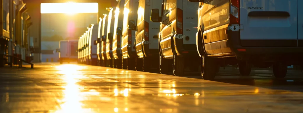 a fleet of gleaming refrigerated vans, emblazoned with a cool logo, stands ready in a sunlit loading dock, symbolizing the efficiency and reliability of temperature-sensitive deliveries across diverse industries.