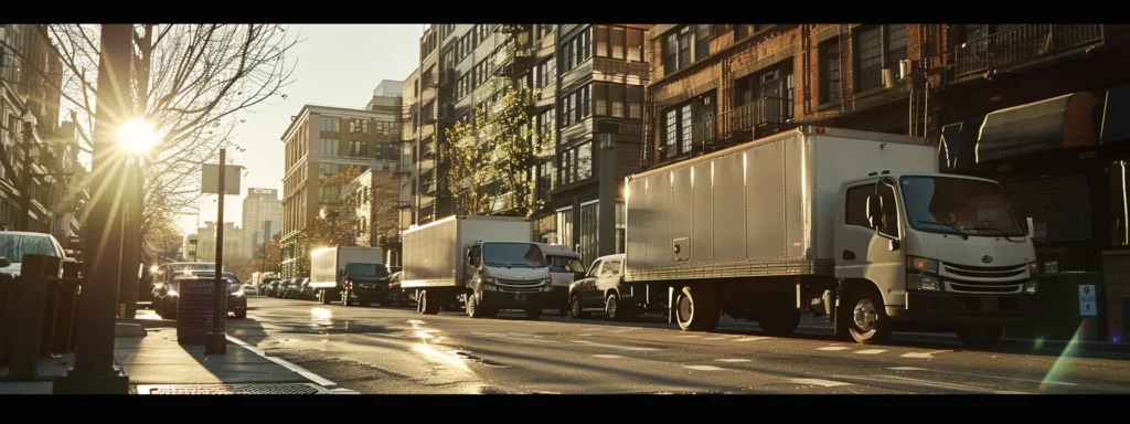 a fleet of gleaming refrigerated trucks and vans, prominently displaying innovative cooling technology, is parked in a sunlit urban setting, showcasing their sleek design and efficiency in delivering fresh produce.