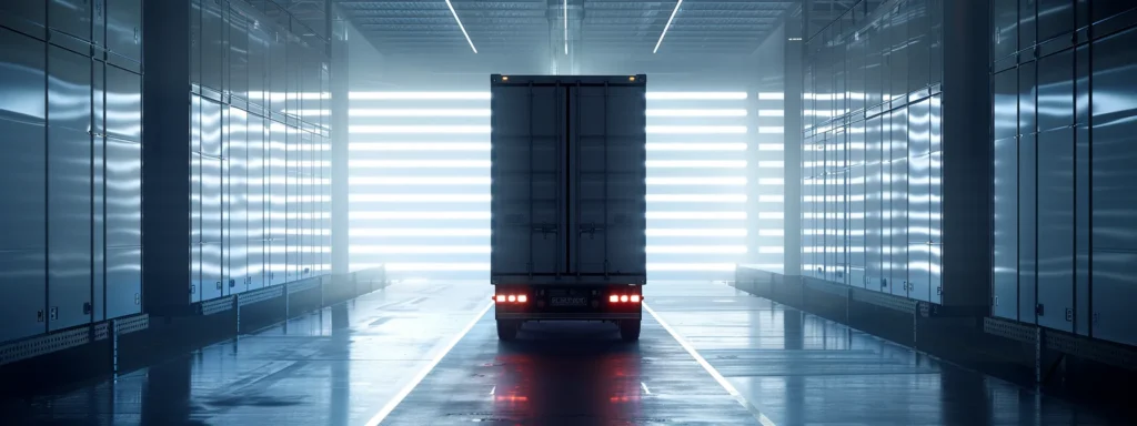 a sleek refrigerated truck, prominently displaying efficient cargo partitions, stands in bright daylight, symbolizing the balance between initial investment and long-term savings while emphasizing secure and energy-efficient transport.