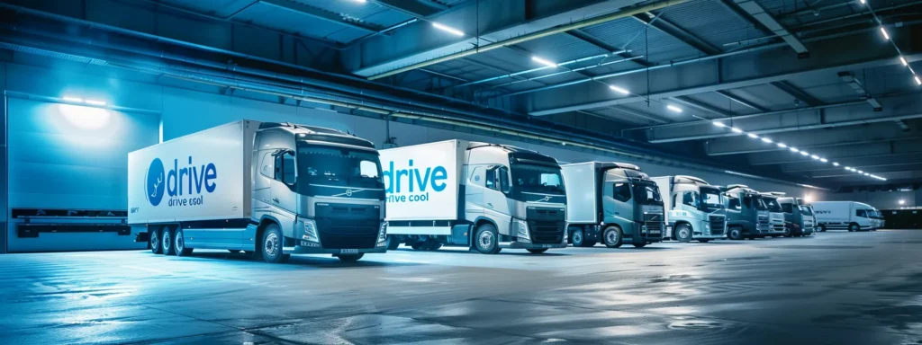 a fleet of sleek, refrigerated trucks and vans, prominently featuring the