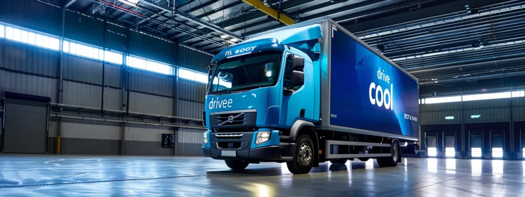 a sleek, modern refrigerated truck with a vibrant